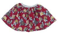 Malinová manšestrová kolová sukně s květy Mamas&Papas