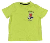 Limetkové tričko s ptiskem s nápisy Lupilu 