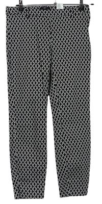 Dámské černo-bílé vzorované kalhoty H&M