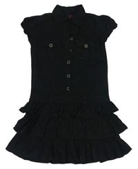 Černé plátěné šaty s límečkem Yd.