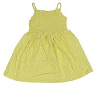Žluté vzorované šaty s žabičkováním George
