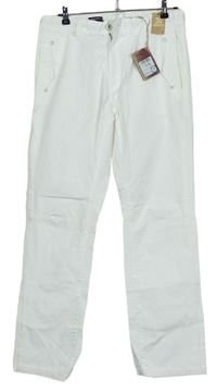 Pánské bílé plátěné chino kalhoty C&A vel. 34/32