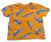 Oranžové tričko s krokodýly Liegelind