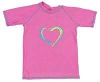 Neonově růžové UV tričko se srdcem