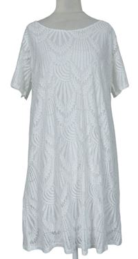 Dámské bílé krajkové šaty Made in Italy 