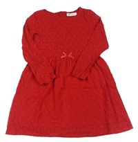 Červené krajkované šaty H&M