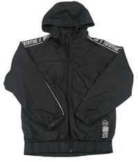 Černá šusťáková jarní bunda s kapucí Cubus