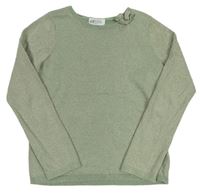 Khaki třpytivý lehký svetr zn. H&M