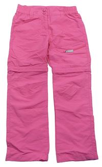 Růžové šusťákové kalhoty s odepínacími nohavicemi Topolino