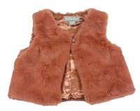 Růžová kožešinová zateplená vesta Primark