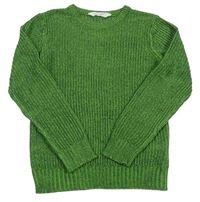 Zelený melírovaný svetr zn. H&M