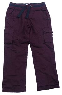 Lilkové plátěné podšité kalhoty s kapsami Topolino