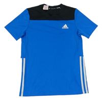 Modro-černé sportovní funkční tričko s logem zn. Adidas