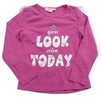 Růžové triko s nápisem Kids