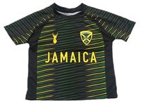 Černo-zeleno-žluté pruhované sportovní tričko - Jamaica