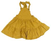 Okrové manšestrové laclové šaty Matalan