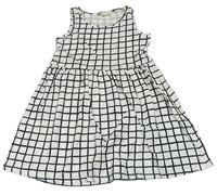Bílo-černé kostkované bavlněné šaty H&M