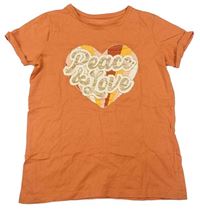 Oranžové tričko s nápisem Primark