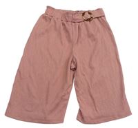 Růžové culottes kalhoty s páskem  Primark