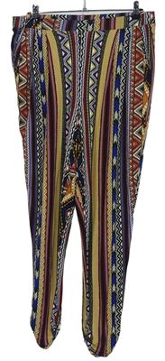 Dámské barevné vzorované harémové kalhoty Papaya 