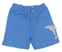 Modré teplákové kraťasy s delfínem Joules