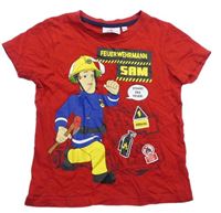Červené tričko s hasičem Samem