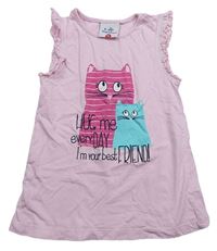 Světlerůžové tričko s kočkami Topolino
