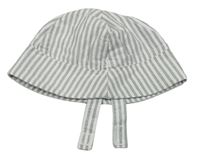 Bílo-šedý pruhovaný klobouk George