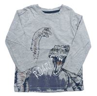 Šedé melírované triko s dinosaury Nutmeg