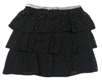Černá puntíkatá vrstvená sukně Primark