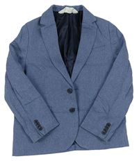 Modré slavnostní lněné sako zn. H&M