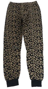 Černo-zlaté pyžamové kalhoty s leopardím vzorem George