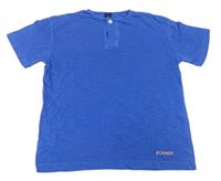 Modré tričko s knoflíkem