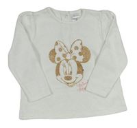 Bílé sametové triko s Minnie Disney