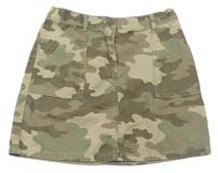 Béžovo-khaki army riflová sukně F&F