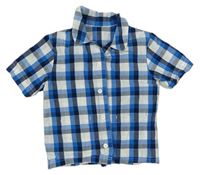 Bílo-modro-tmavomodrá kostkovaná košile Miniclub