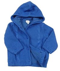 Modrý podšitý propínací svetr s kapucí Bluezoo