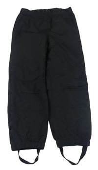 Černé šusťákové podšité kalhoty KappAhl