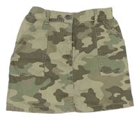 Khaki army riflová sukně F&F