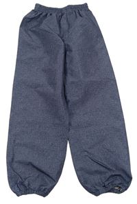 Tmavomodré melírované šusťákové nepromokavé kalhoty Tchibo