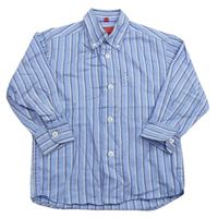 Modro-bílo-tmavomodrá pruhovaná košile OLYMP