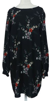 Dámské černé květované šaty H&M