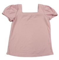 Světlerůžové žebrované tričko Shein