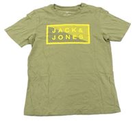 Zelené tričko s nápisem Jack&Jones