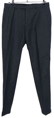 Pánské šedé vlněné kalhoty s puky Strellson