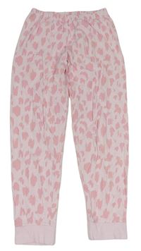 Světlerůžové vzorované pyžamové kalhoty 
