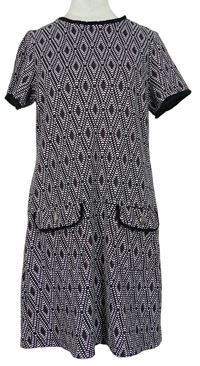 Dámské černo-vínové vzorované teplé šaty Dorothy Perkins 