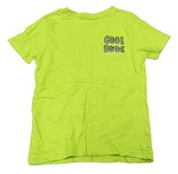 Neonově zelené tričko s nápisem F&F