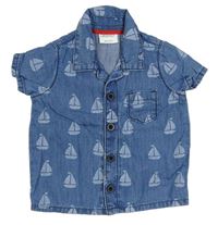 Modrá riflová košile s lodičkami F&F