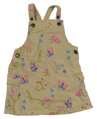 Béžové laclové riflové šaty s barevnými motýlky Debenhams